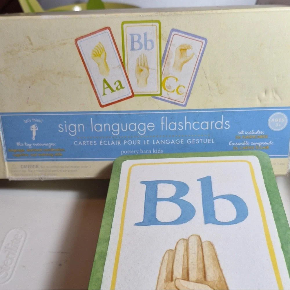 Pottery Barn Kids Sign Language Cards, 25-Card Letters Set Ages 3+ missing the A